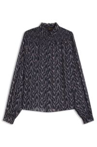 Regular-fit blouse in printed crepe Georgette, Patterned