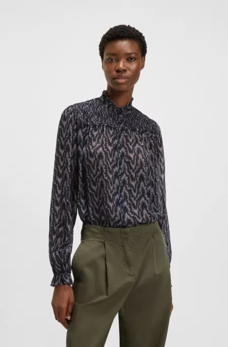 Chemisier Regular Fit en crêpe georgette imprimé