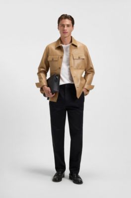 Italian-leather portfolio with embossed logo, Black