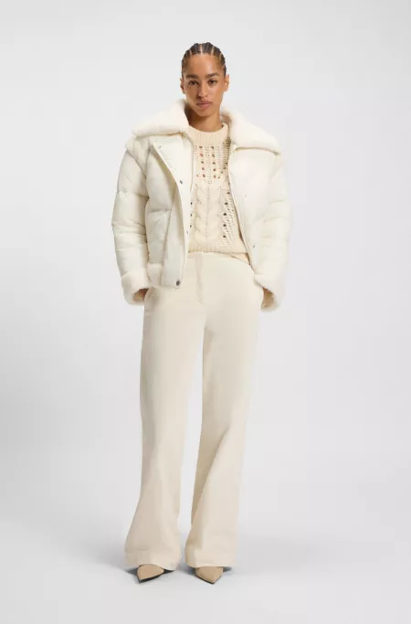 Veste déperlante avec finitions en peluche