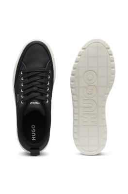 Low-top trainers with platform sole, Black