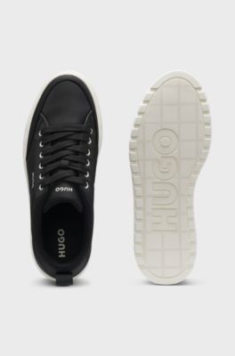Low-top trainers with platform sole, Black