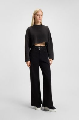 Low-top trainers with platform sole, Black