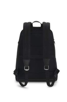 Structured backpack with logo trim, Black
