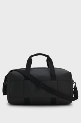 Coated-fabric holdall with logo patch, Black