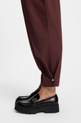 Leather loafers with buckled strap, Black