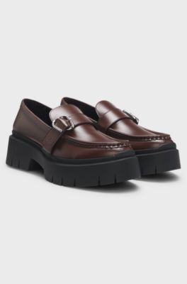Loafers with buckled strap, Dark Brown