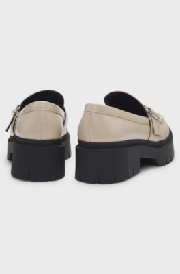 Loafers with buckled strap, Light Beige