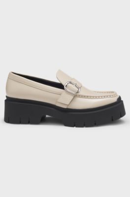 Loafers with buckled strap, Light Beige