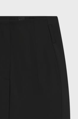 Regular-fit tuxedo trousers in virgin-wool twill, Black