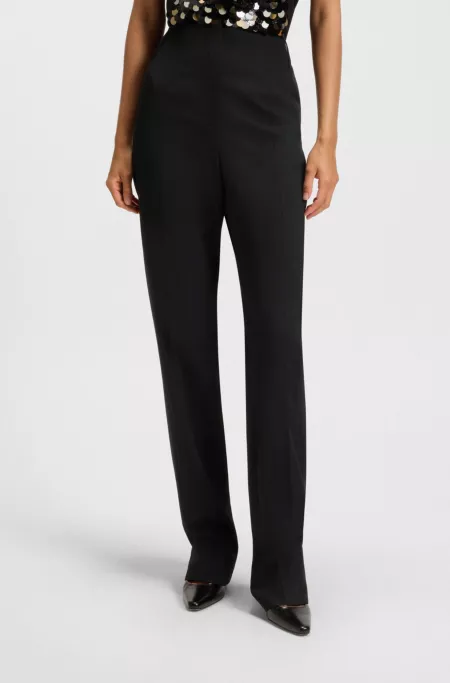 Regular-fit tuxedo trousers in virgin-wool twill