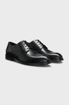 Derby shoes in leather with durable outsole, Black