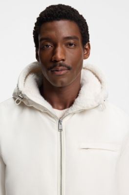 BOSS x Steiff reversible jacket in teddy fabric, Natural