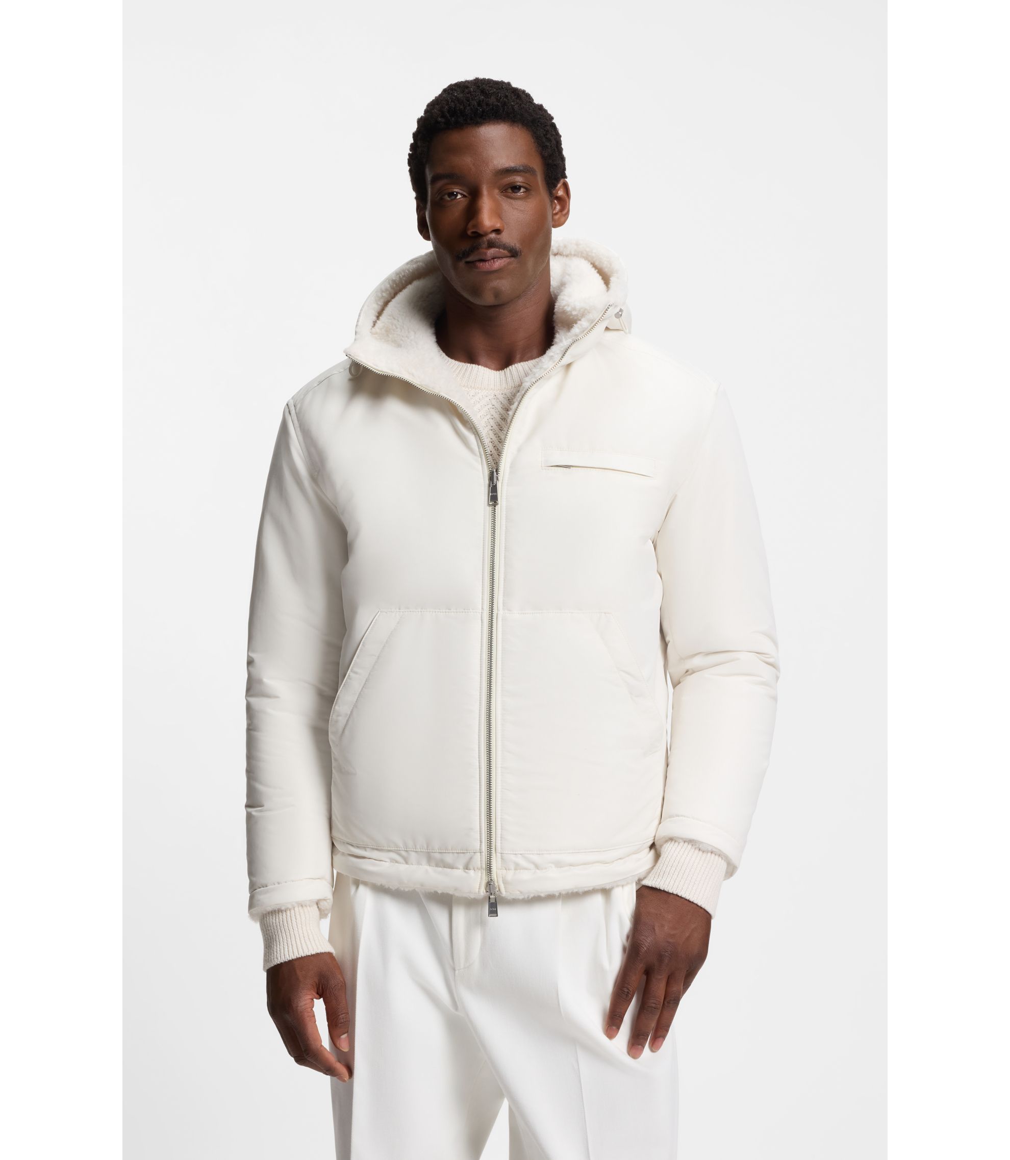 BOSS - BOSS x Steiff reversible jacket in teddy fabric - Natural