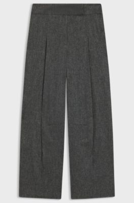 Oversized-fit trousers in structured stretch fabric, Dark Grey