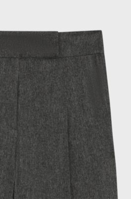 Pantalon Oversize en tissu stretch structur&eacute;, Gris sombre