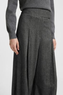 Oversized-fit trousers in structured stretch fabric, Dark Grey