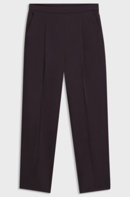 Regular-fit trousers with tapered leg, Dark Purple