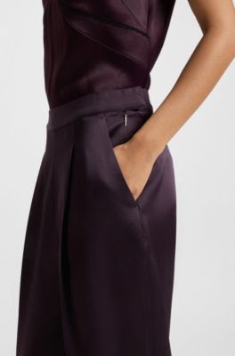 Regular-fit trousers with tapered leg, Dark Purple