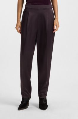 Regular-fit trousers with tapered leg, Dark Purple