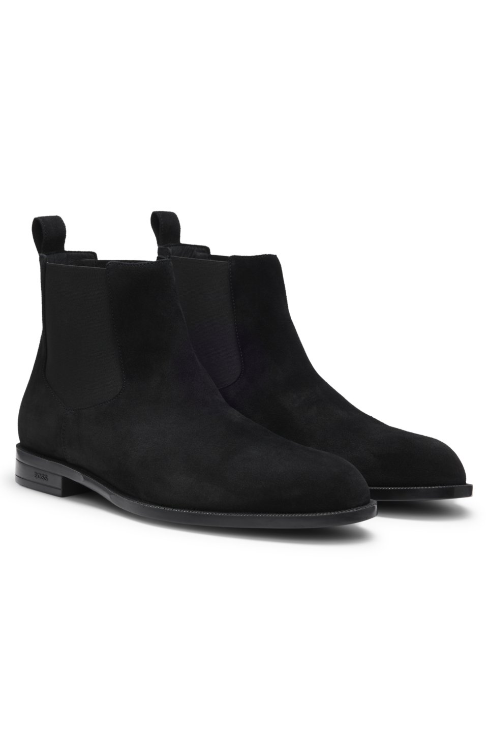 Suede Chelsea boots with elasticated panels