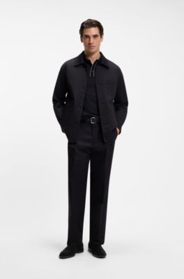 Suede Chelsea boots with elasticated panels, Black