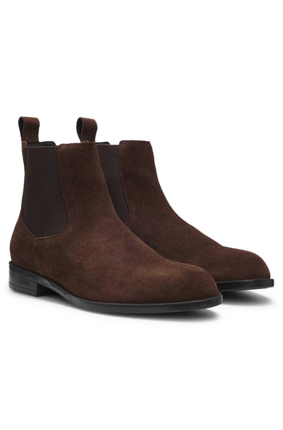 Suede Chelsea boots with elasticated panels