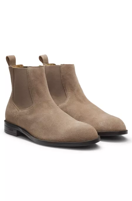 Suede Chelsea boots with elasticated panels