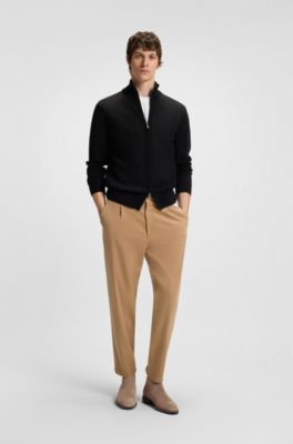 Suede Chelsea boots with elasticated panels, Beige