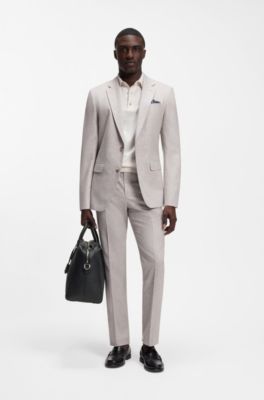Grained-leather holdall with embossed logo, Black