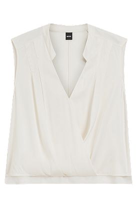 Camicetta regular fit in seta elasticizzata