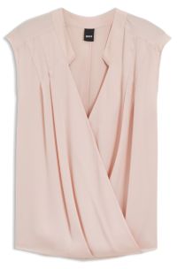 Regular-Fit Bluse aus Stretch-Seide, Hellrosa