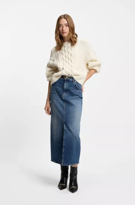 Oversized-fit sweater with cable knit