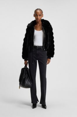 스파클링 원사 믹스 리브 스웨터, 화이트