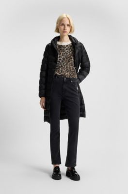 Loose-fit knitted sweater with leopard jacquard, Patterned