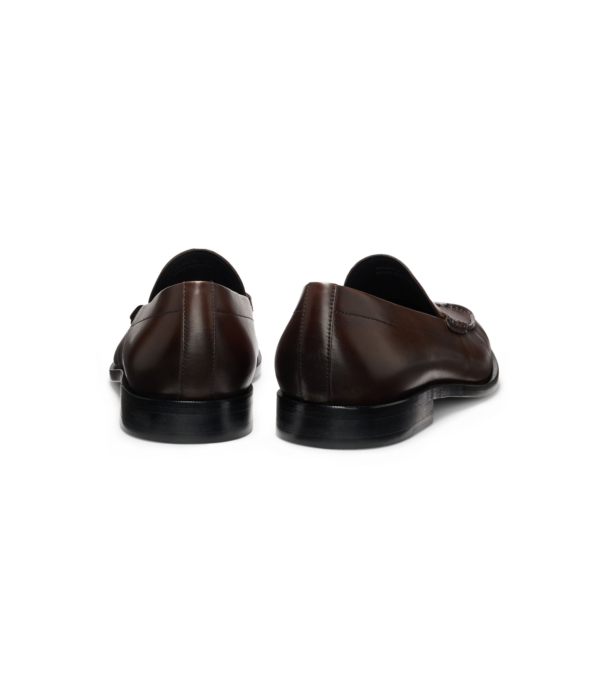 Hugo Boss Penny Loafers Men\'s 5.5 Dark Brown Leather Dress Highline Slip On Amazon.com | Tayil Smooth Leather Bit Loafer, Acorn Brown, 7  main image 4
