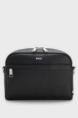 Crossbody bag with foil logo, Black