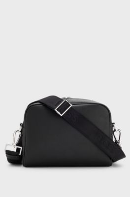 Crossbody bag with foil logo, Black
