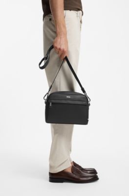 Crossbody bag with foil logo, Black
