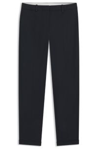 Regular-fit wide-leg trousers in soft flannel, Dark Grey