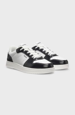 Colour-blocked trainers with logo details, White / Black