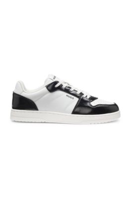 Colour-blocked trainers with logo details, White / Black