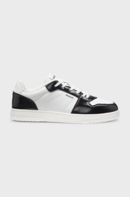 Colour-blocked trainers with logo details, White / Black