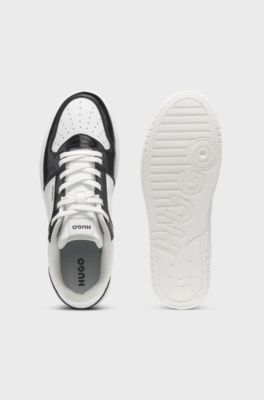 Colour-blocked trainers with logo details, White / Black