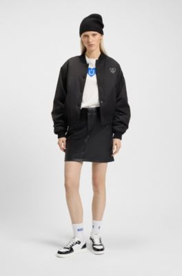 Colour-blocked trainers with logo details, White / Black