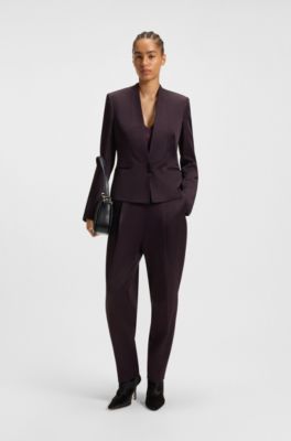 Regular-fit tuxedo blazer with shawl lapels, Dark Purple