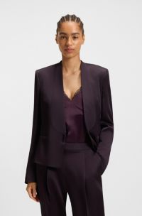 Regular-fit tuxedo blazer with shawl lapels, Dark Purple
