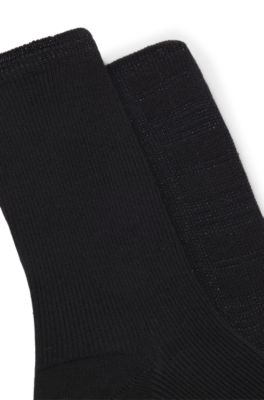 Calze corte con dettagli lucenti in confezione da due, Nero