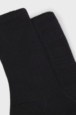 Two-pack of short-length socks with sparkling details, Black