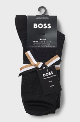 Two-pack of short-length socks with sparkling details, Black